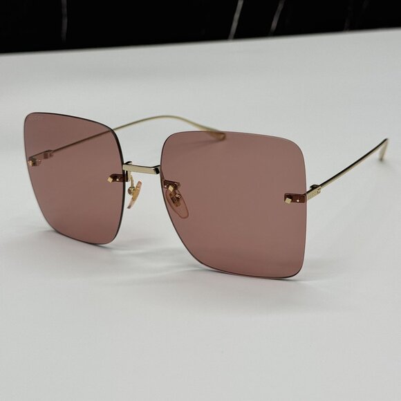 NEW GUCCI SUNGLASSES GG1147S 005 WITH EARRINGS GOLD WOMEN EYEWEAR GUCCI main image 6